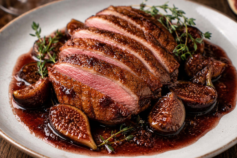 Pan-Seared Duck Breasts with Fig and Red Wine Sauce